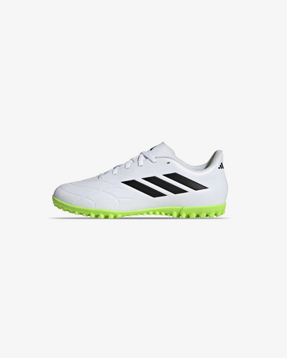 Adidas Copa Pure Turf Boots In White Color And Black Stripes