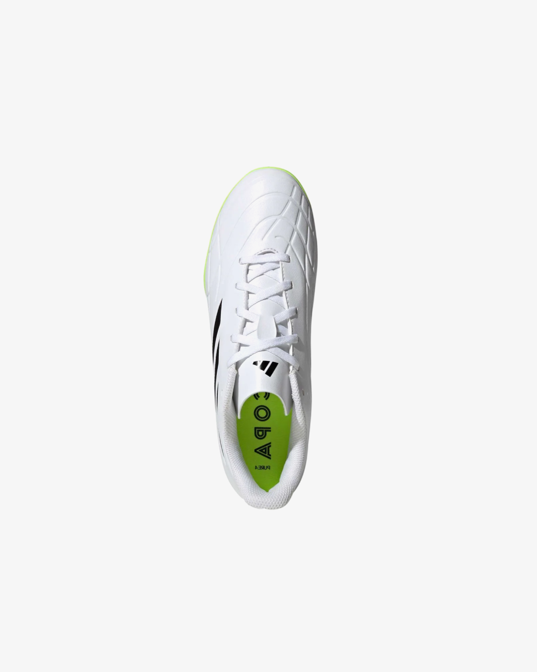 Adidas Copa Pure Turf Boots In White Color And Black Stripes