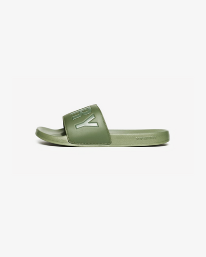 Super Dry Vegan Core Sliders In Army Green