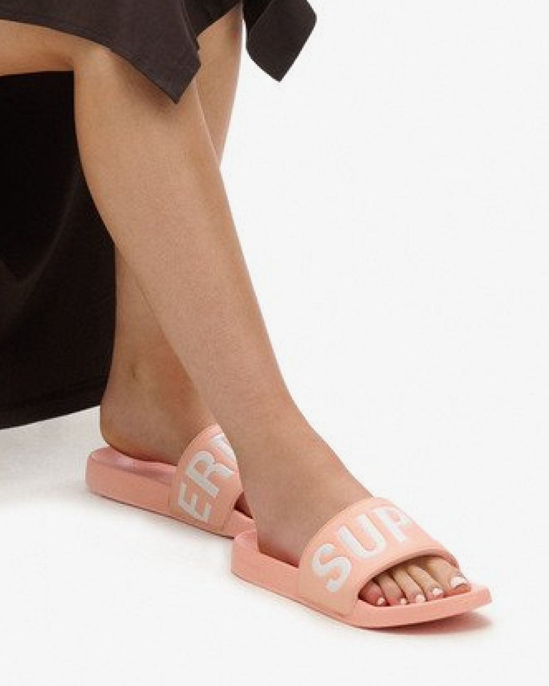 Super Dry Vegan Core Sliders In Peach