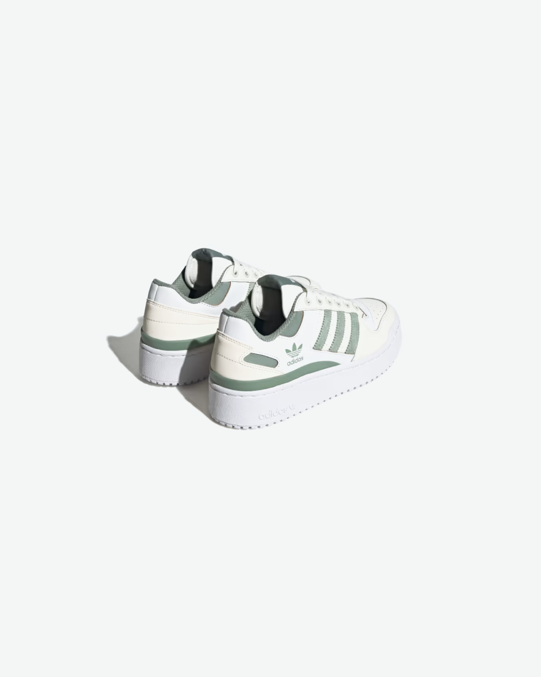 Adidas Forum Bold Shoes In Off White Silver Green Cloud White