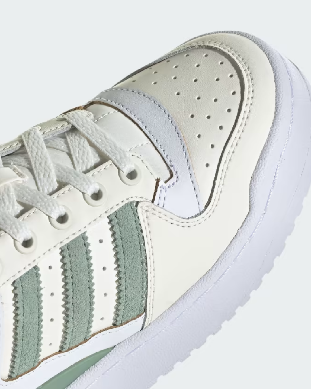 Adidas Forum Bold Shoes In Off White Silver Green Cloud White