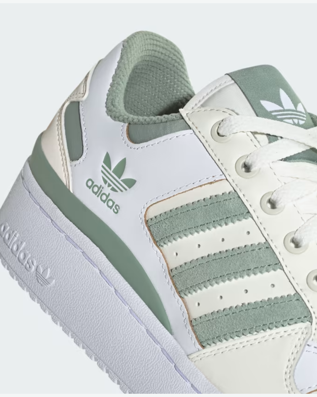 Adidas Forum Bold Shoes In Off White Silver Green Cloud White