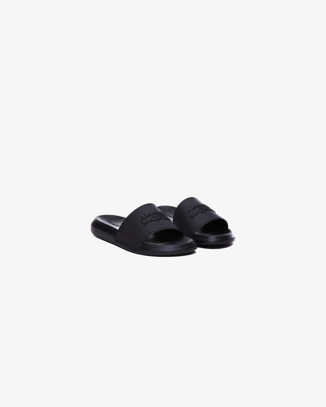 Alexander Mcqueen Rubber Sliders In Black