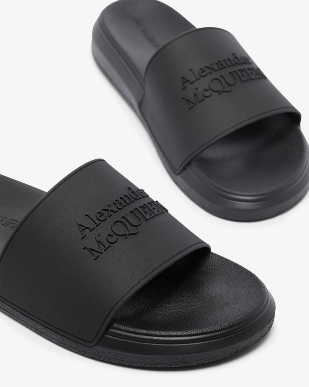 Alexander Mcqueen Rubber Sliders In Black